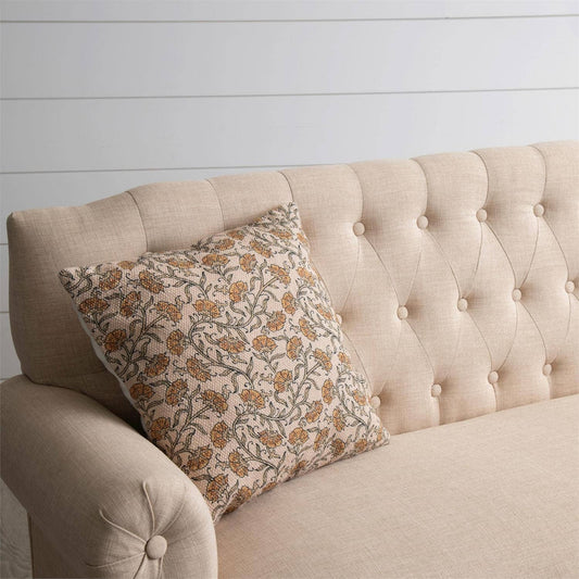 Pillow - Knubby Slub Block Print, Dandelion