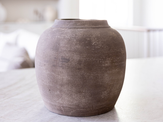Hugo Grey Wash Round Vase Large