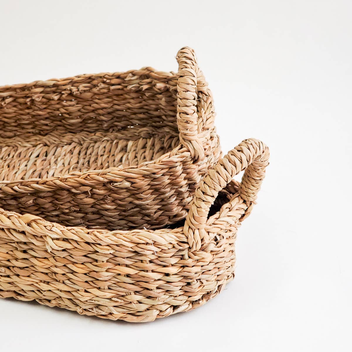 Handwoven Savar Bread Basket with Natural Handle-Set of 2 - Magnolia Lane co. Home + Garden + Gift