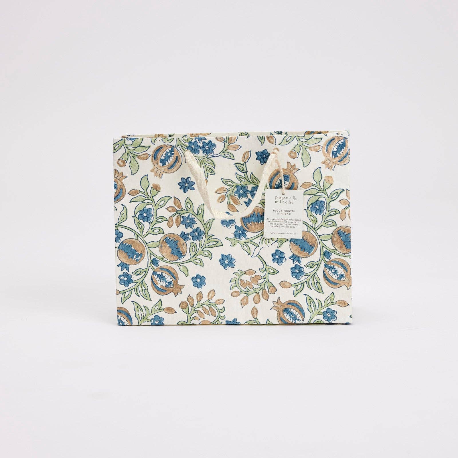 Block Printed Gift Bags (Medium) - Indigo - Magnolia Lane co. Home + Garden + Gift