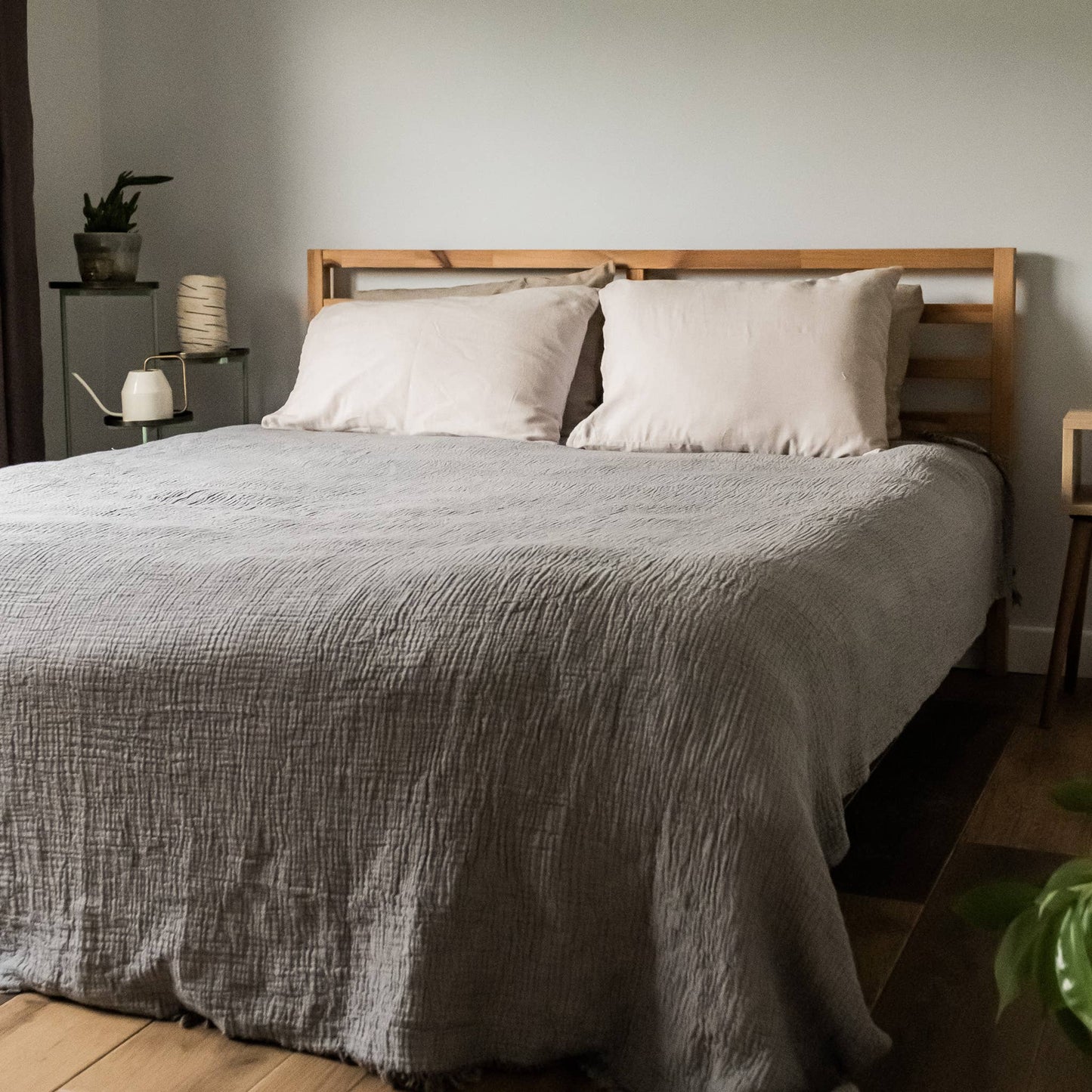 Malvasia Reversible Muslin Gauze Bedspread Blanket Cover W01 - Magnolia Lane co. Home + Garden + Gift