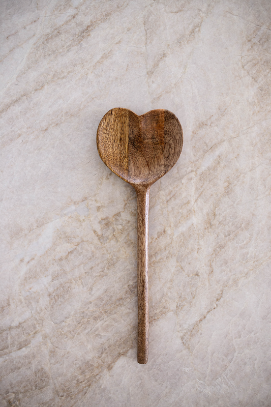 Heart Shaped Mango Wood Spoon