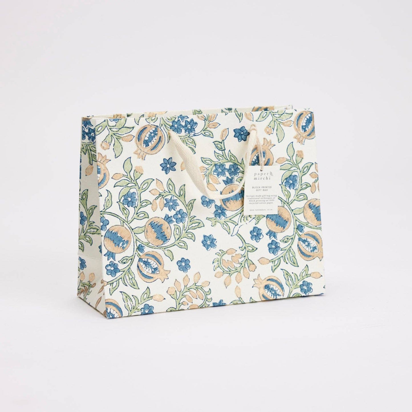 Block Printed Gift Bags (Medium) - Indigo - Magnolia Lane co. Home + Garden + Gift