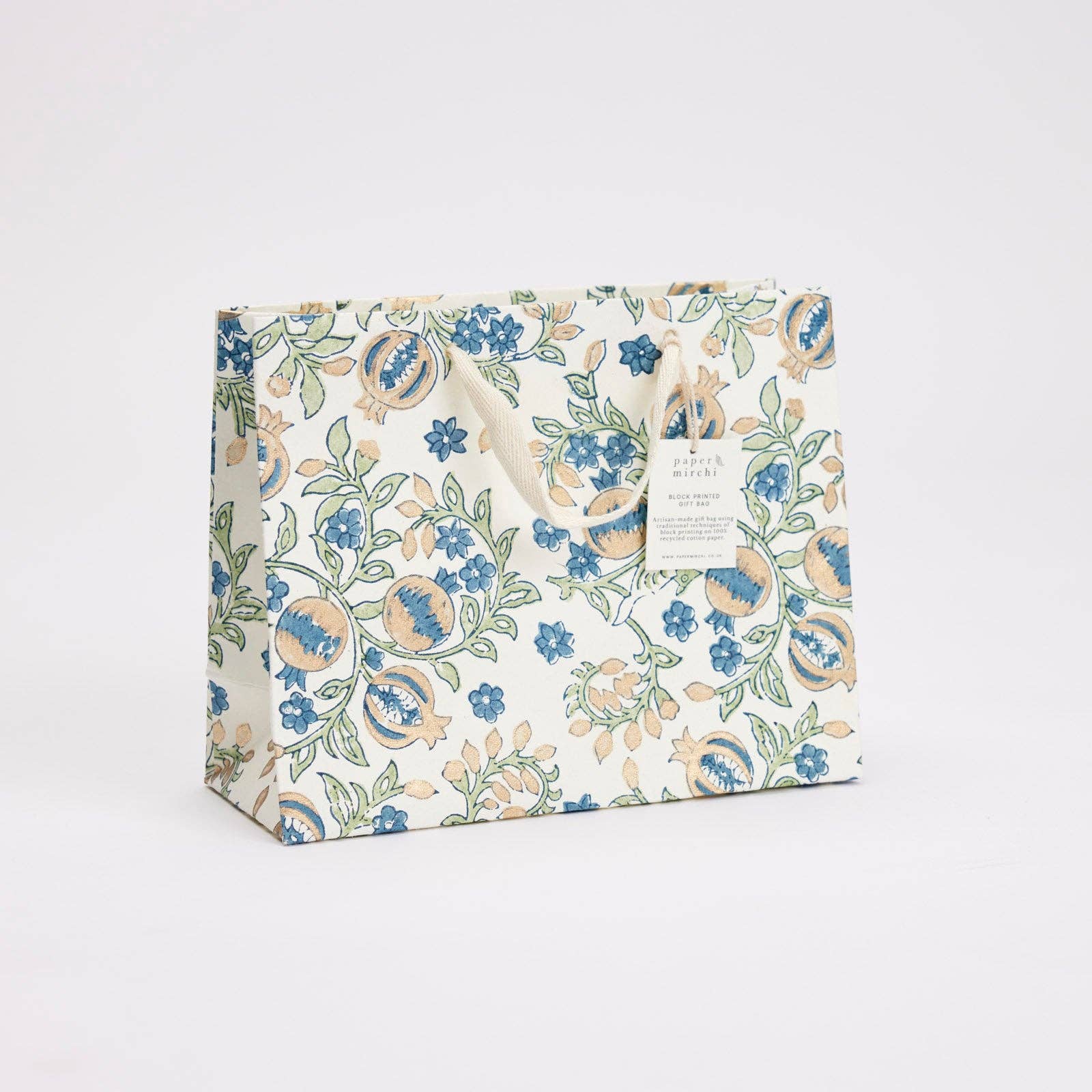 Block Printed Gift Bags (Medium) - Indigo - Magnolia Lane co. Home + Garden + Gift