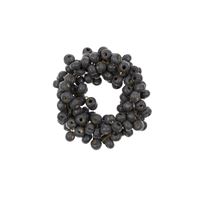 Beaded Berry Napkin Ring, Charcoal Set of 4