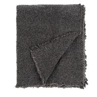 Fringed Boucle Throw, Charcoal