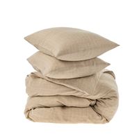 Linen Check Queen Duvet Set | two styles