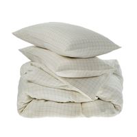 Linen Check Queen Duvet Set | two styles