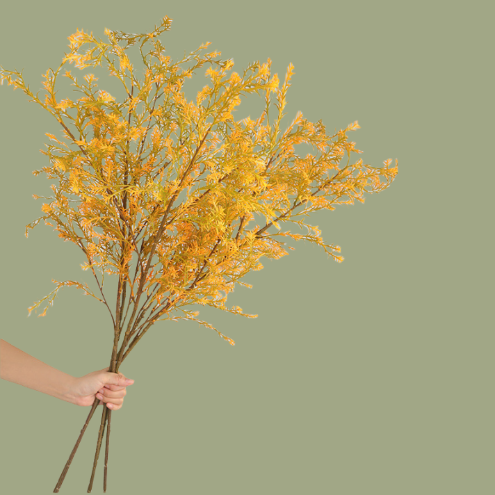 Artificial Golden willow branches Faux leaves Willow stem