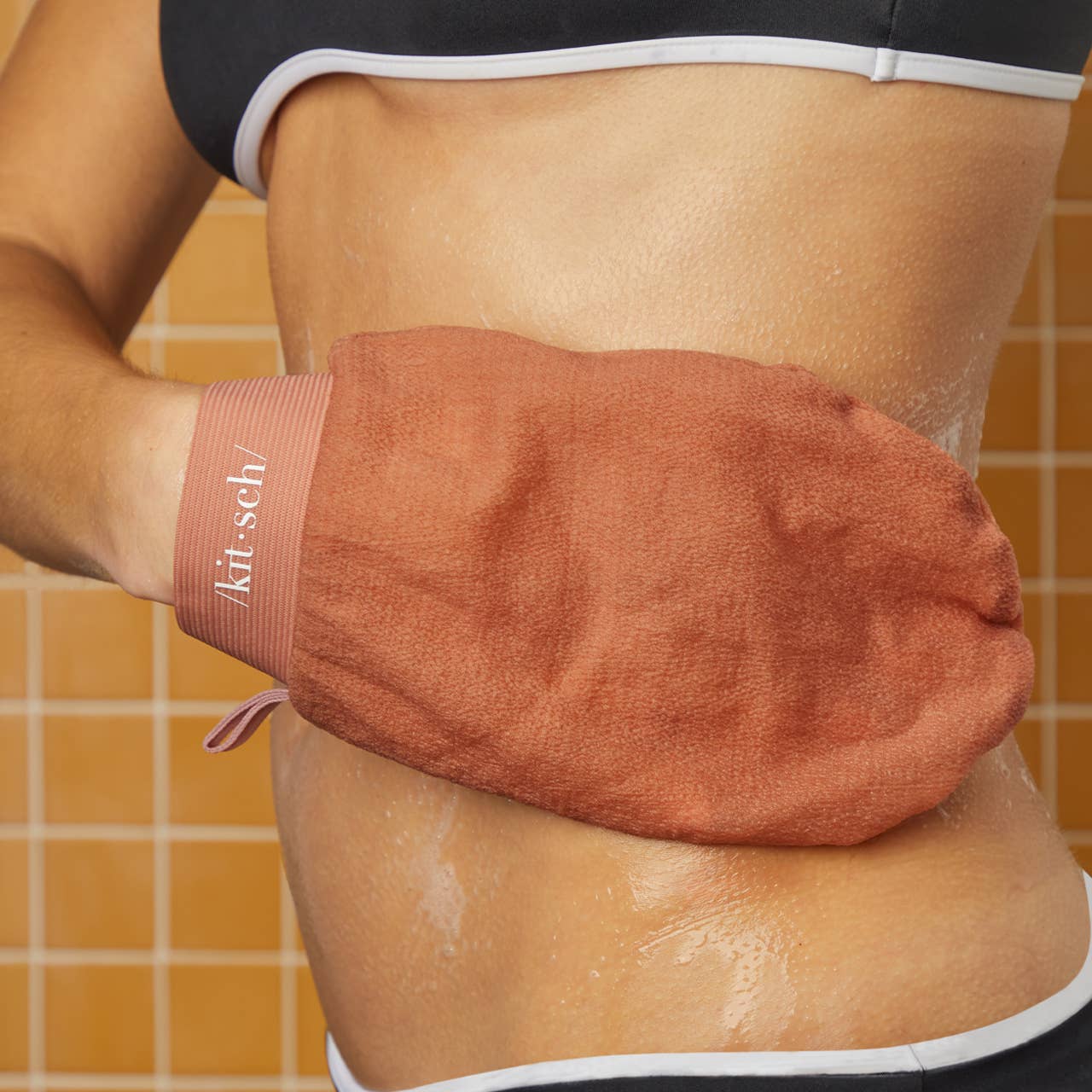 Exfoliating Gloves 2pc Set - Black & Terracotta - Magnolia Lane co. Home + Garden + Gift