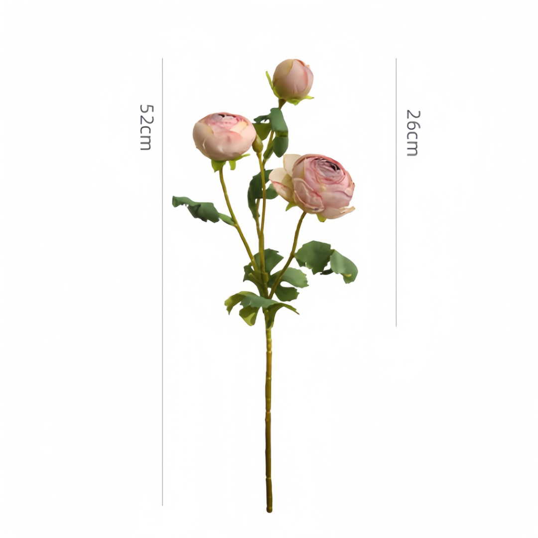 Artificial rose flowers,3 heads,dried looking,faux flowers