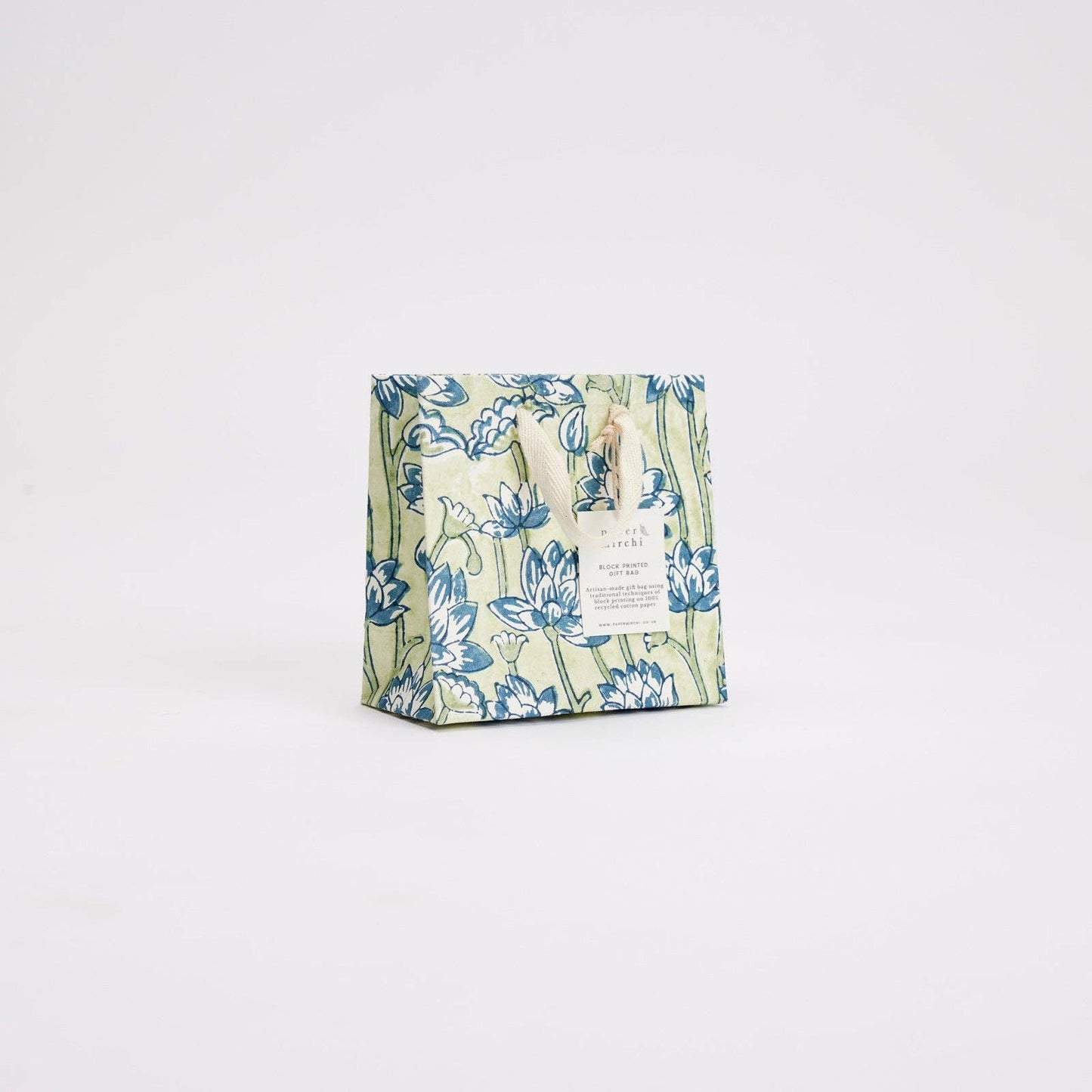 Block Printed Gift Bags (Small) - Indigo - Magnolia Lane co. Home + Garden + Gift