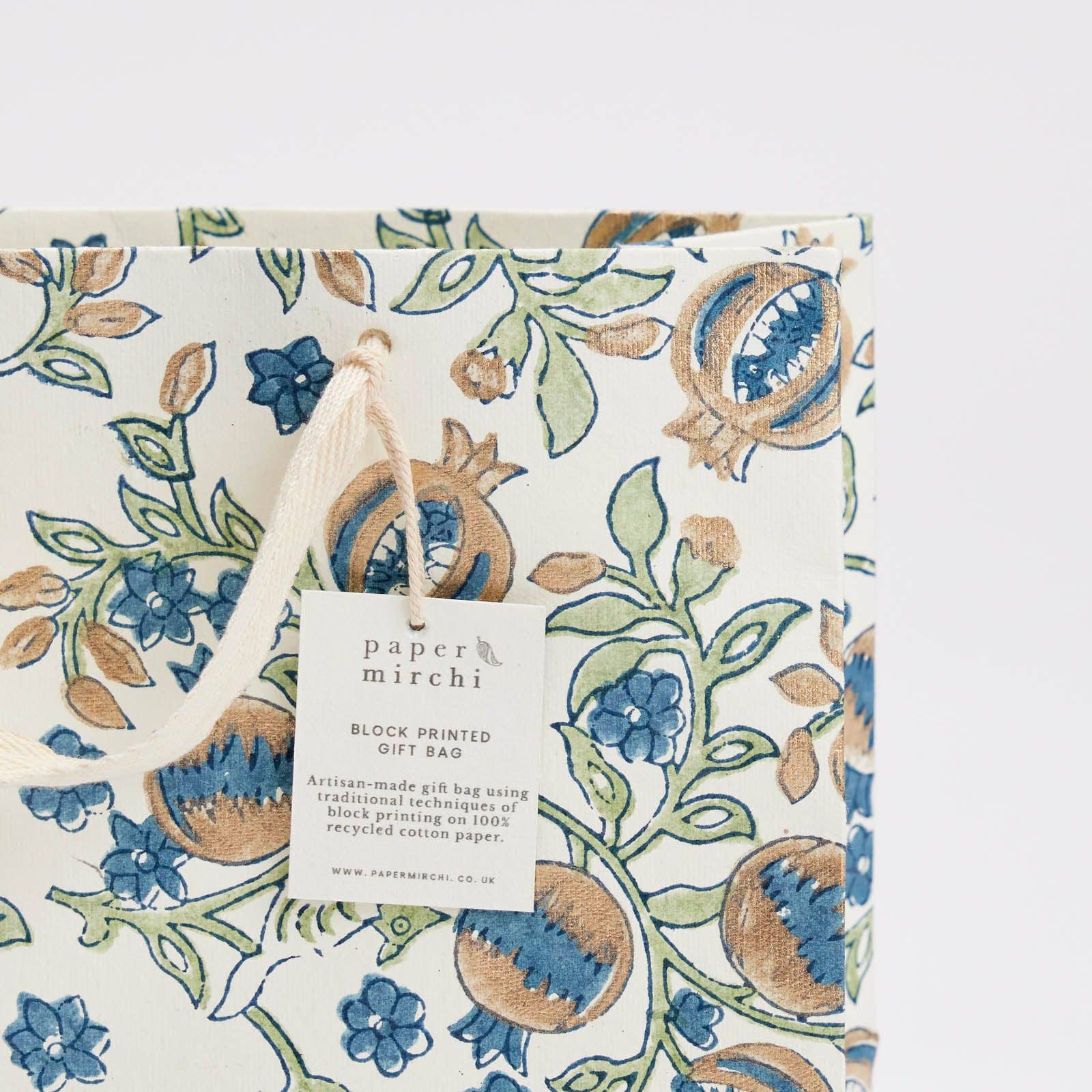 Block Printed Gift Bags (Medium) - Indigo - Magnolia Lane co. Home + Garden + Gift