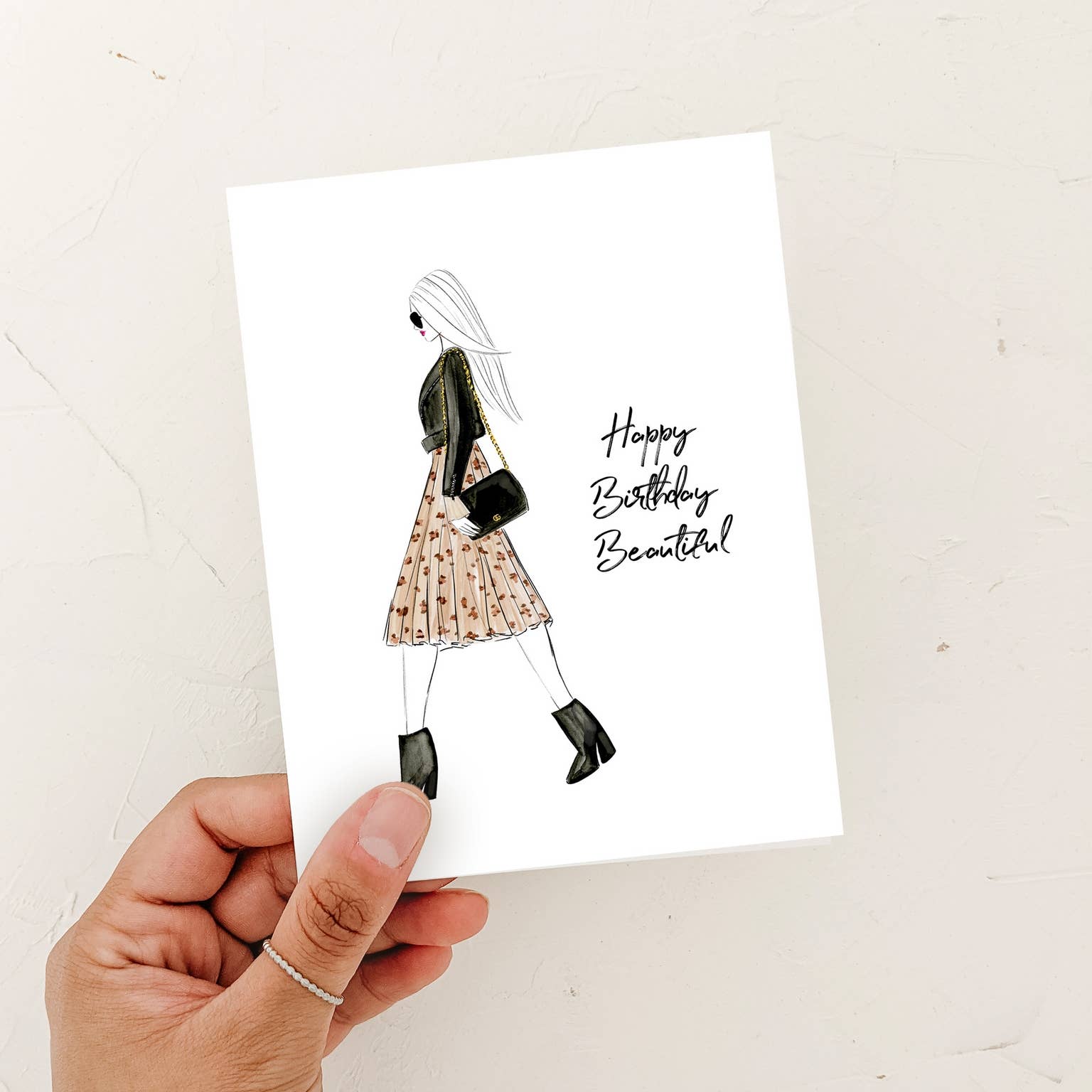 Happy Birthday Beautiful - Fashion Birthday Greeting Card - Magnolia Lane co. Home + Garden + Gift