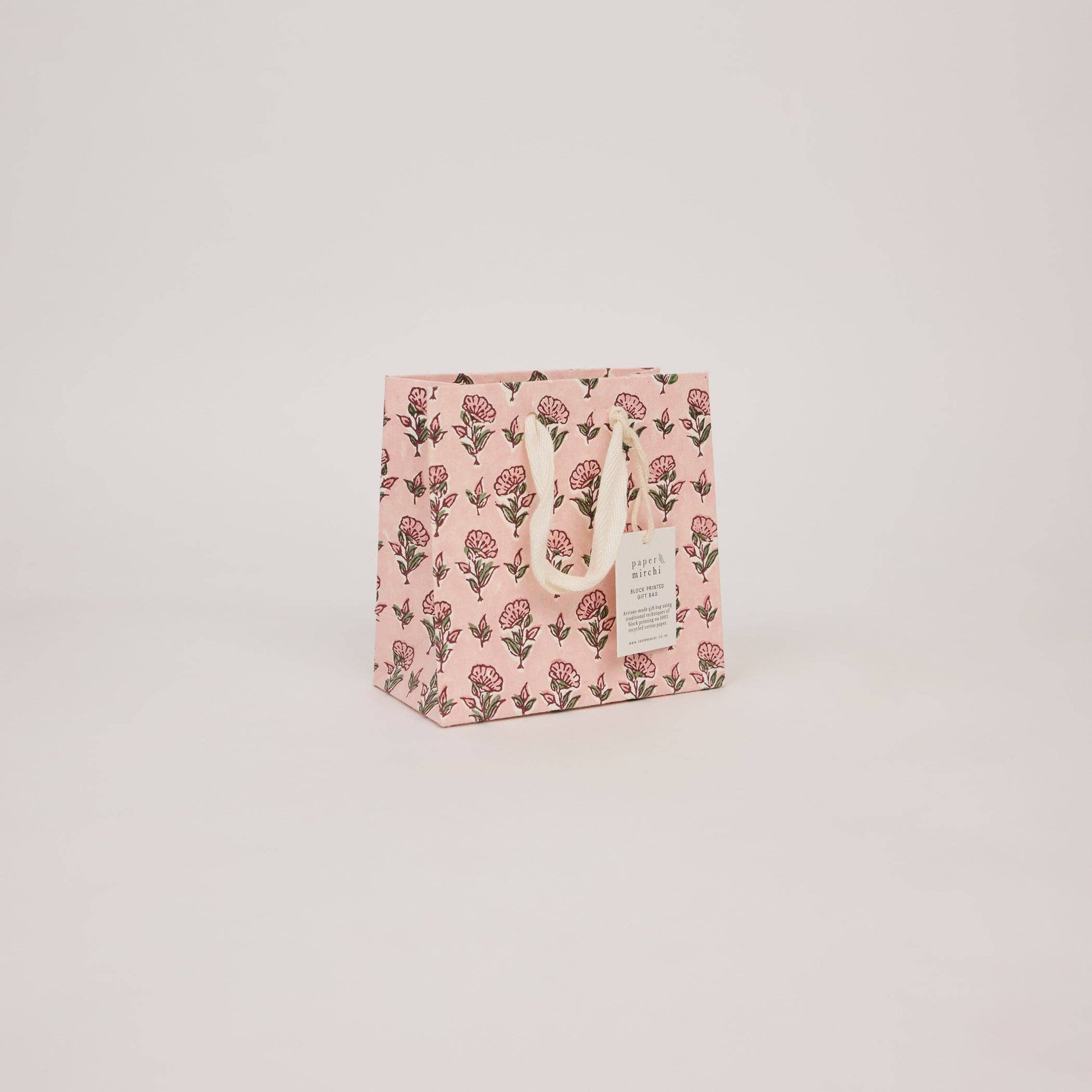 Block Printed Gift Bags (Small) - Blush Refresh - Magnolia Lane co. Home + Garden + Gift