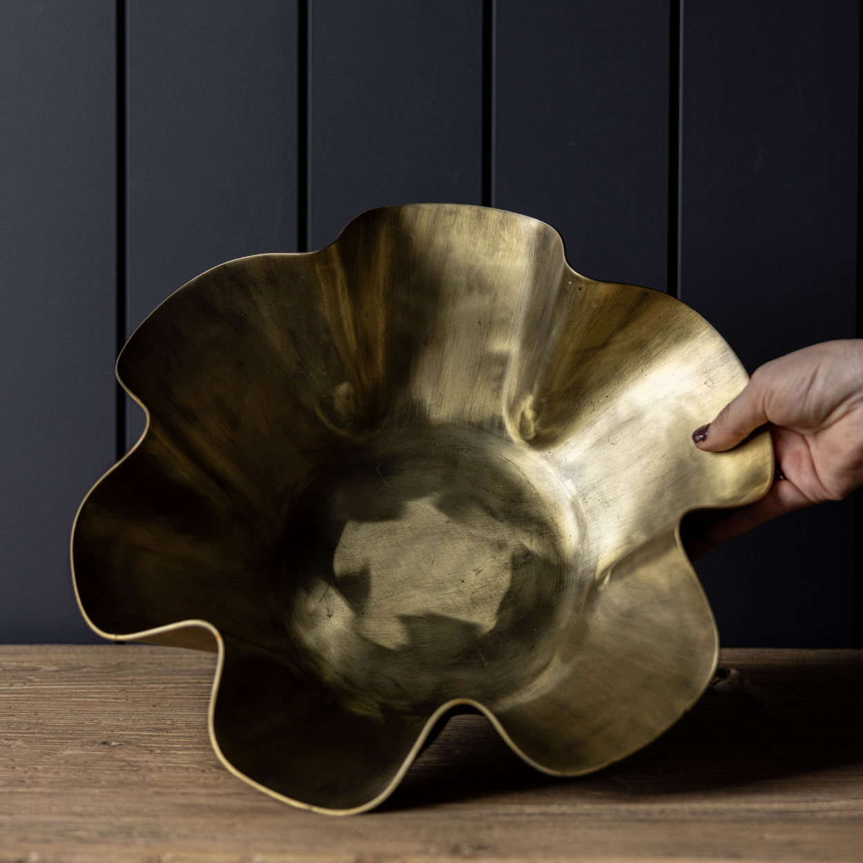 Oversized Aluminum Wavy Bowl - Magnolia Lane co. Home + Garden + Gift