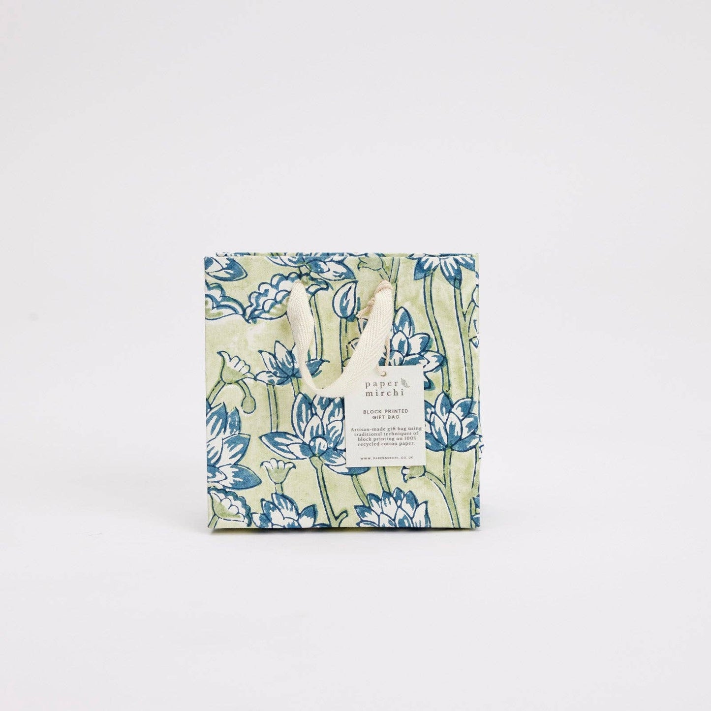 Block Printed Gift Bags (Small) - Indigo - Magnolia Lane co. Home + Garden + Gift