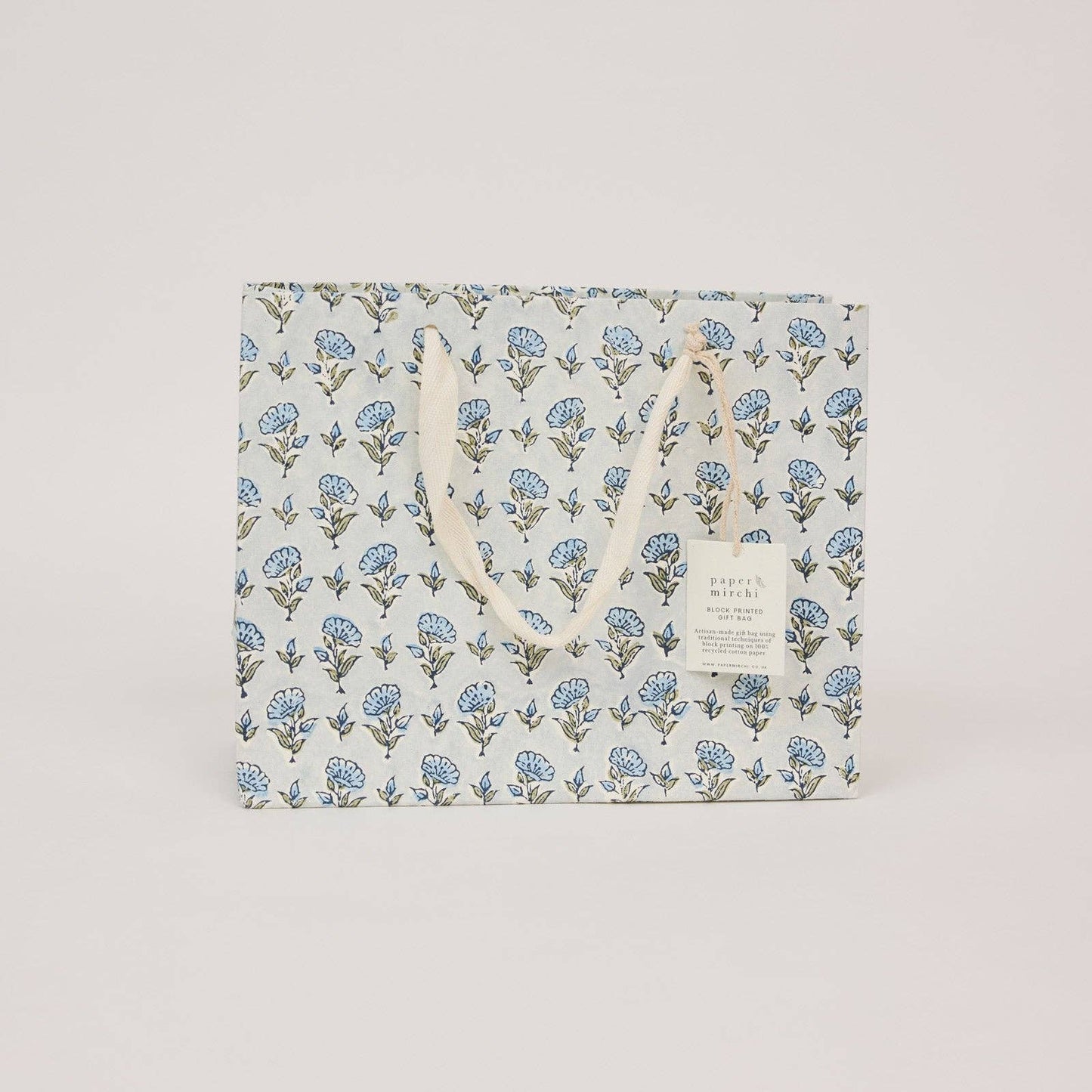 Block Printed Gift Bags (Medium) - Blue Stone Refresh - Magnolia Lane co. Home + Garden + Gift