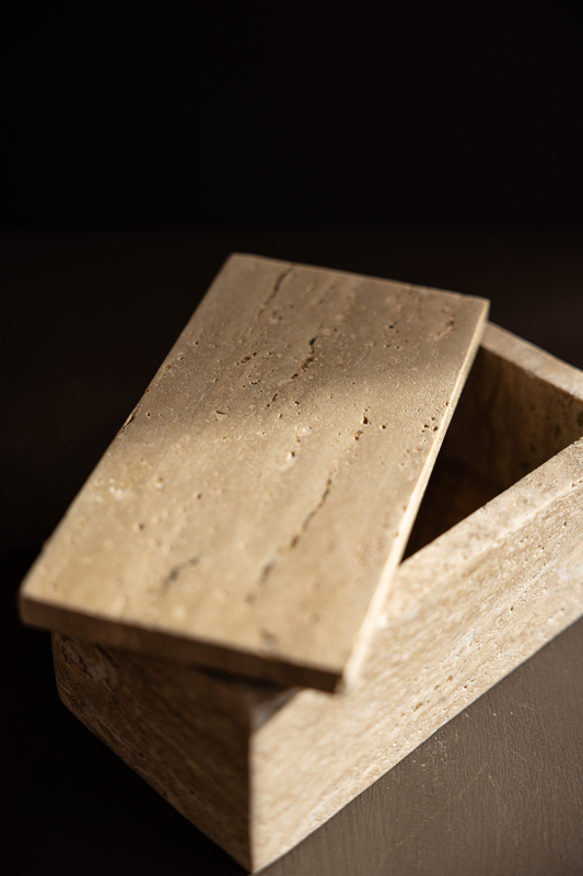 Travertine Lidded Box