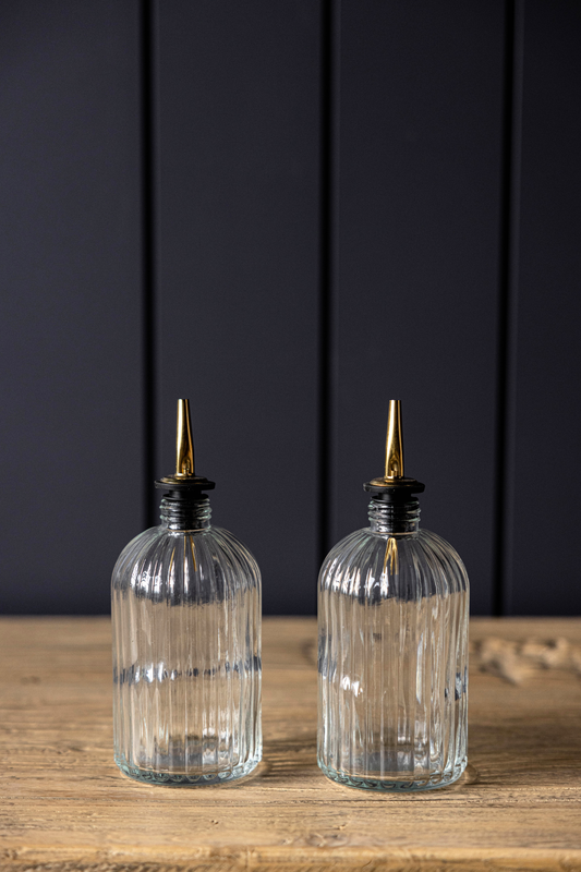 Scallop Olive Oil & Vinegar Glass Bottles | Sold Individually