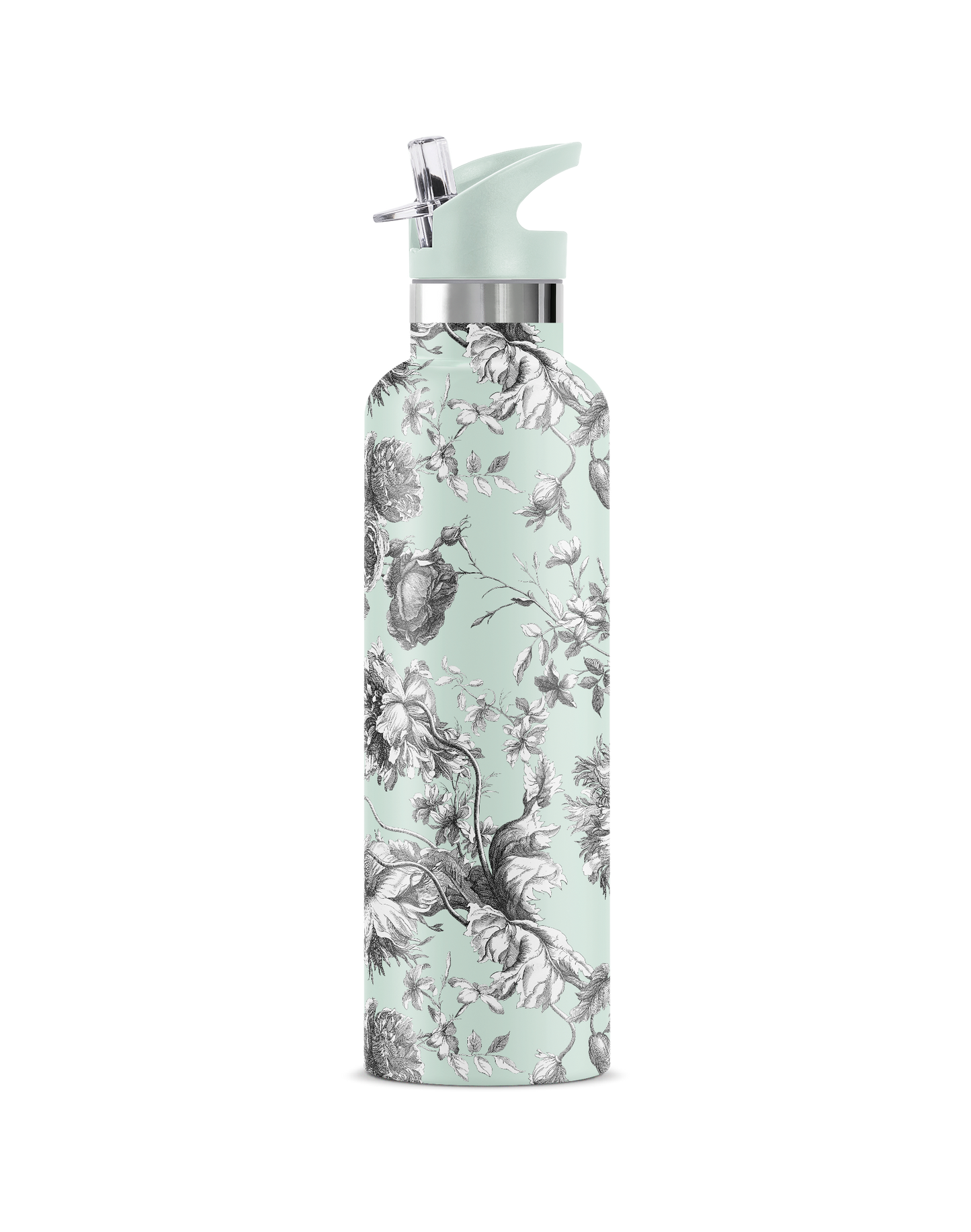 Toile D'amore | Mint Floral Bridal Insulated Bottle 25oz