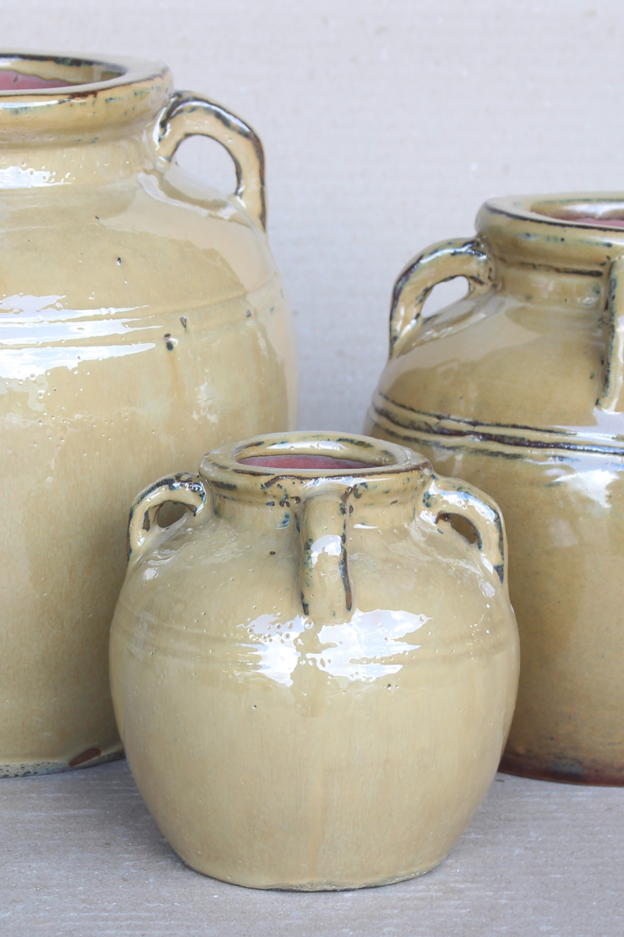 Chevalier Cream Glazed Vase With Handles