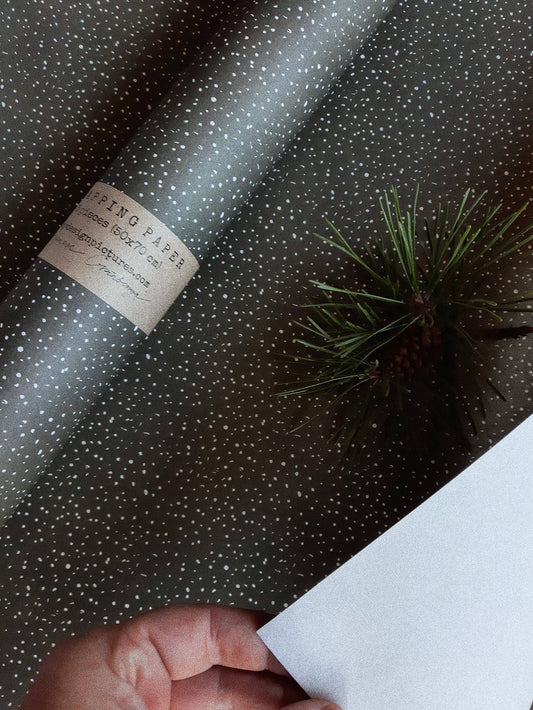 Set Of 3 Pieces Snowing Wrapping Paper