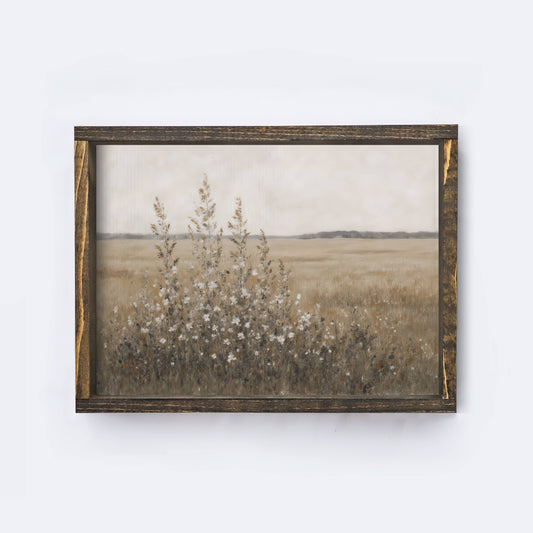 Vintage Landscape| Wildflower Field Painting A254