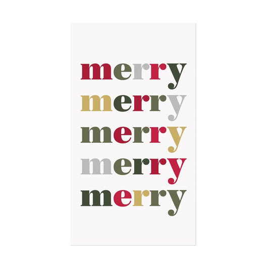 Bold Merry Printed Guest Napkin 16Pk Multi
