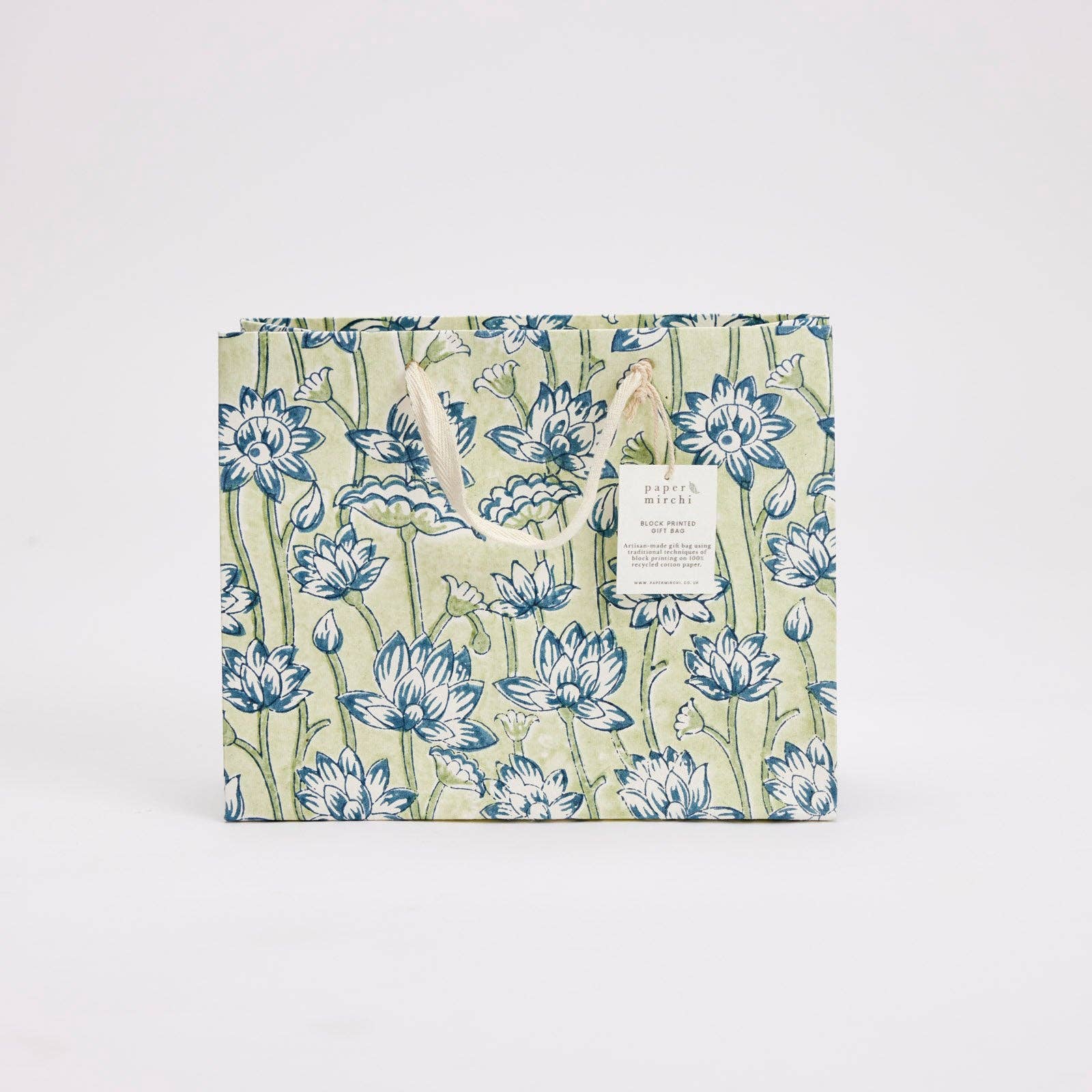 Block Printed Gift Bags (Medium) - Indigo - Magnolia Lane co. Home + Garden + Gift