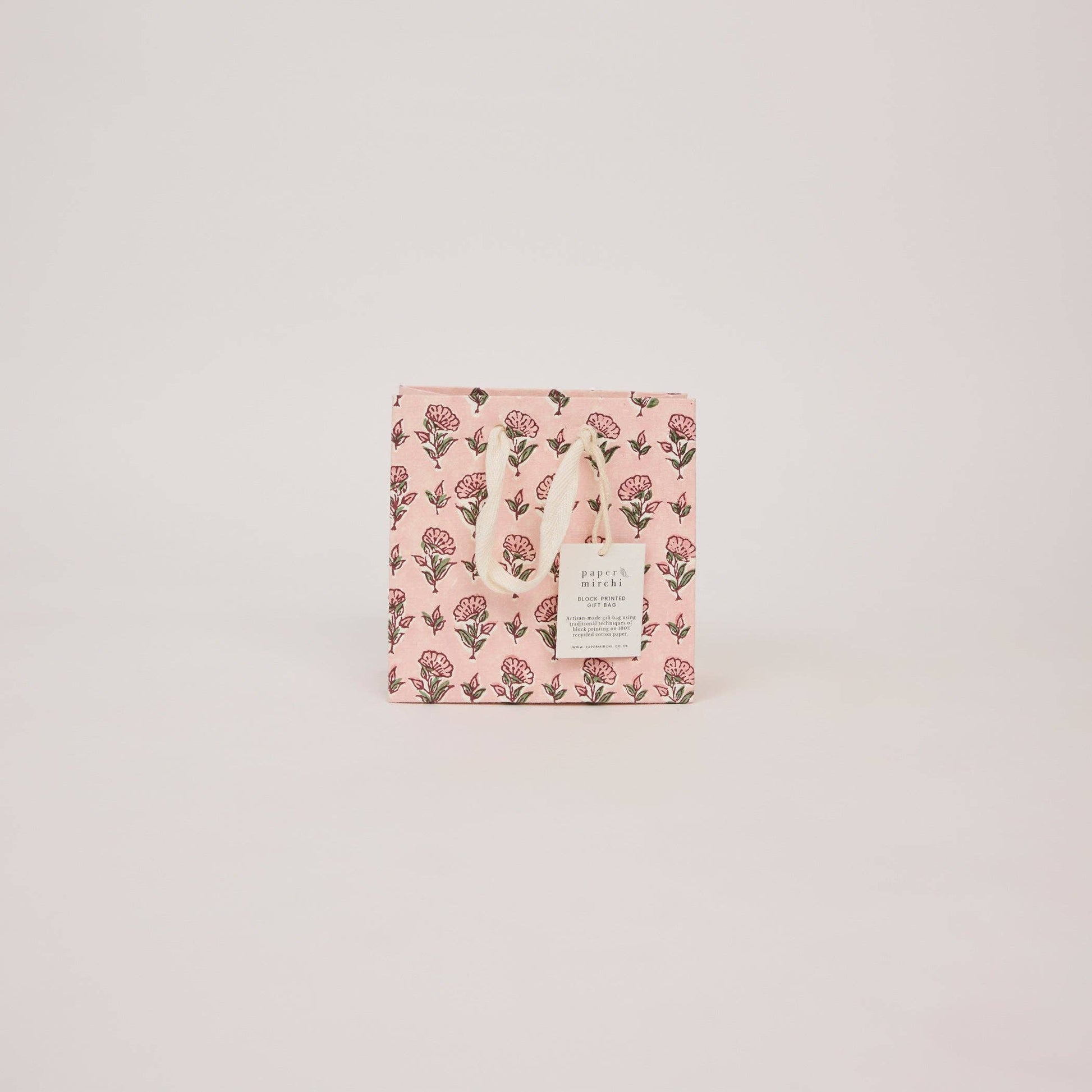 Block Printed Gift Bags (Small) - Blush Refresh - Magnolia Lane co. Home + Garden + Gift
