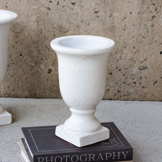 WHITE PEDESTAL VASE | 3 Sizes