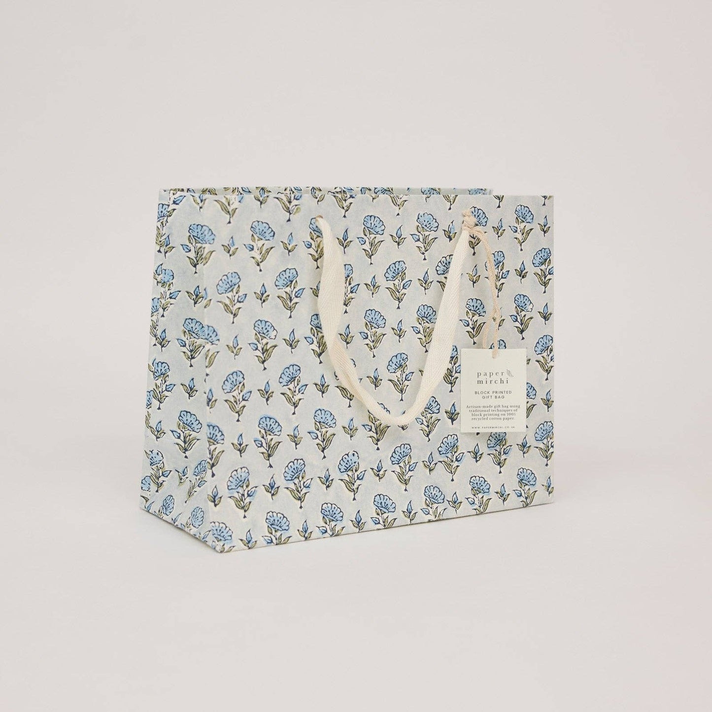 Block Printed Gift Bags (Medium) - Blue Stone Refresh - Magnolia Lane co. Home + Garden + Gift