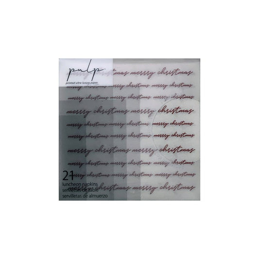 Pulp X Cocktail Napkin Set Of 21 Merry Christmas Red