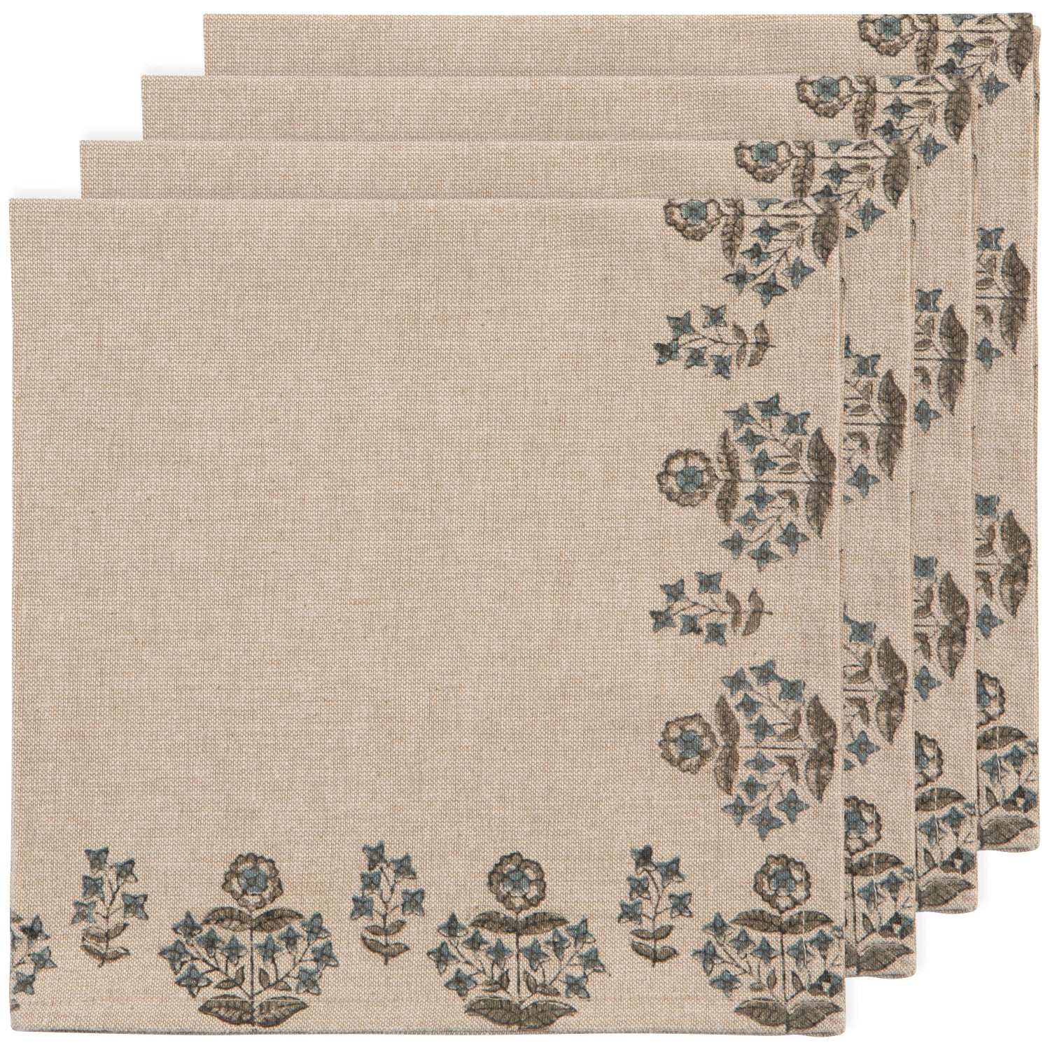Salvia Block Print Napkins Set of 4 - Magnolia Lane co. Home + Garden + Gift