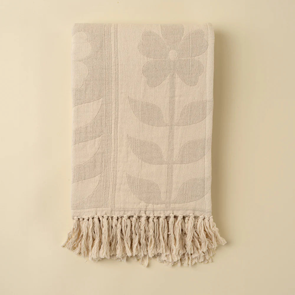 Daisy Days Throw, Light Grey - Magnolia Lane co. Home + Garden + Gift