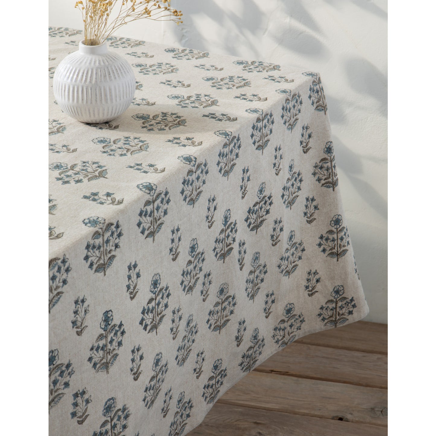 Salvia Block Print Tablecloth 60 x 90 inch - Magnolia Lane co. Home + Garden + Gift