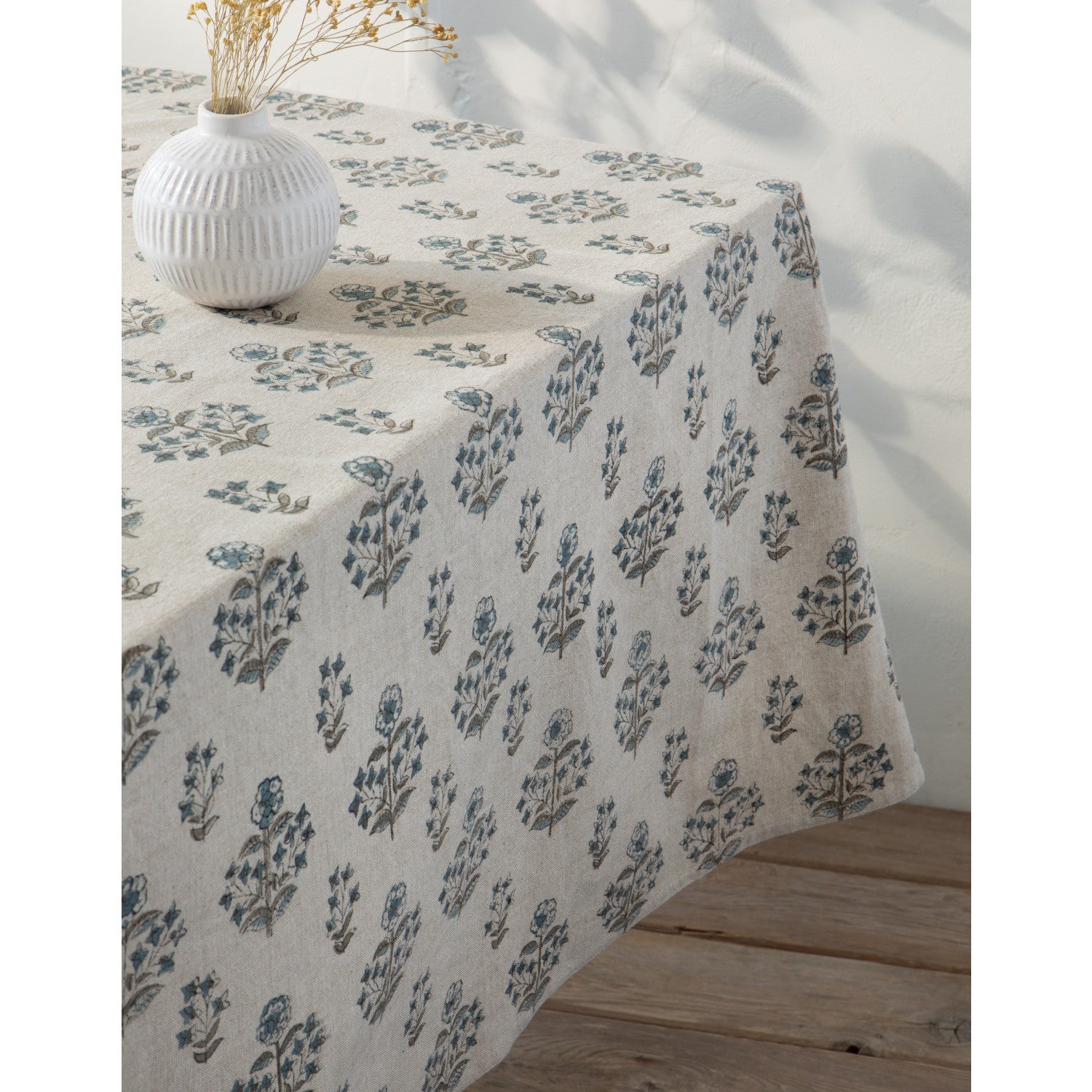Salvia Block Print Tablecloth 60 x 90 inch - Magnolia Lane co. Home + Garden + Gift
