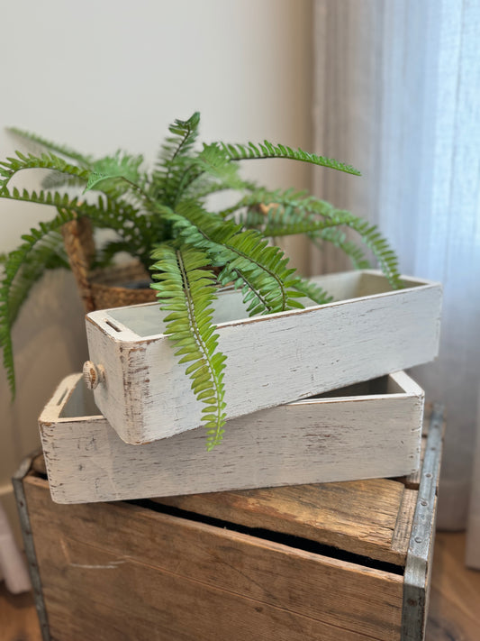 Vintage Sewing Drawers-Distressed White