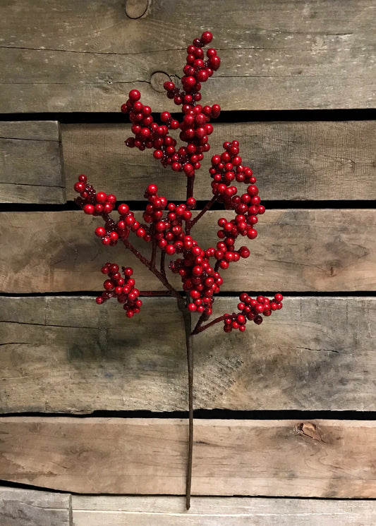 21" RED OUTDOOR BERRY SPRAY