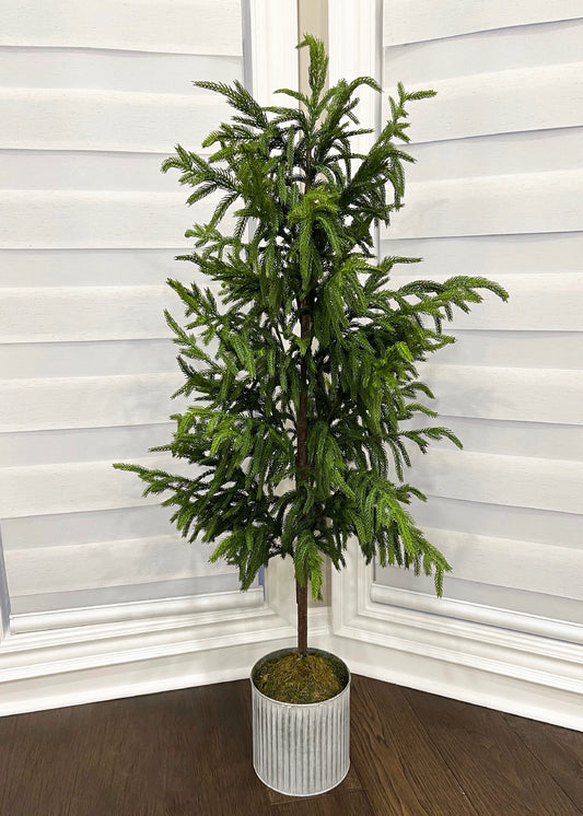 48" FRESH TOUCH NORFOLK PINE TREE POTTED IN METAL POT