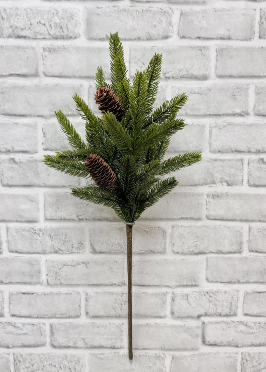 23" FRESH TOUCH SPRUCE SPRAY WITH NATURAL PINE CONES