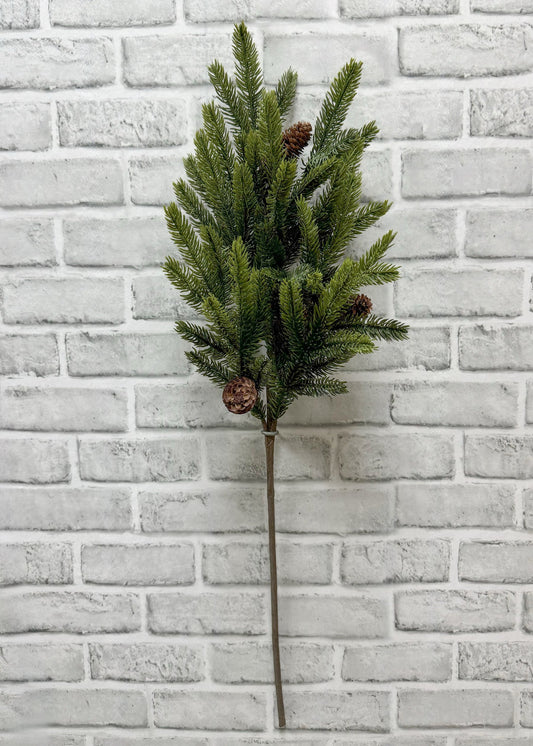 30.5"FRESH TOUCH SPRUCE SPRAY WITH NATURAL PINE CONES