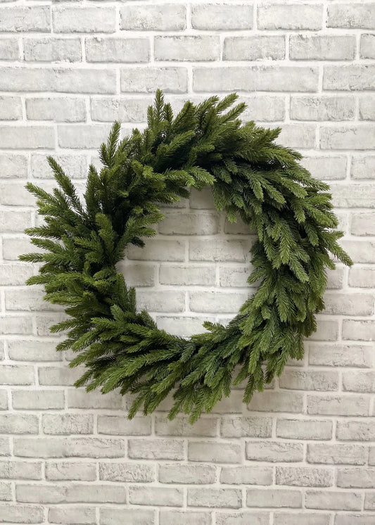 15" IN DIM, 24" OUT DIM, FRESH TOUCH SPRUCE WREATH