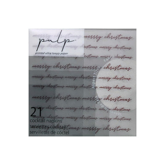 Pulp X Luncheon Napkin Set Of 21 Merry Christmas Red