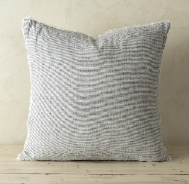 24x24 Lina Linen Pillow Navy Stripe - Magnolia Lane co. Home + Garden + Gift