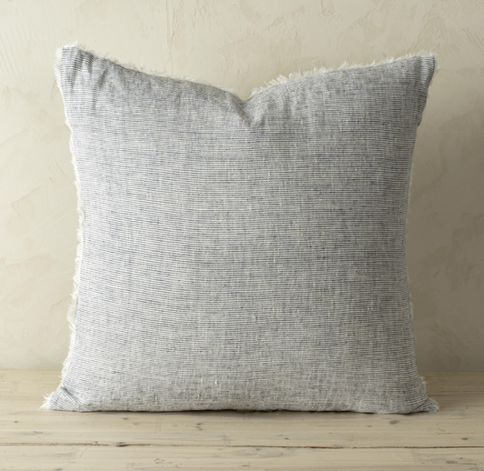 24x24 Lina Linen Pillow Navy Stripe - Magnolia Lane co. Home + Garden + Gift