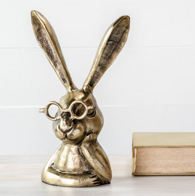 10.25" Gold Eyeglasses Bunny
