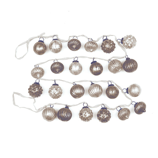 Embossed Recycled Mercury Glass Ornament Garland