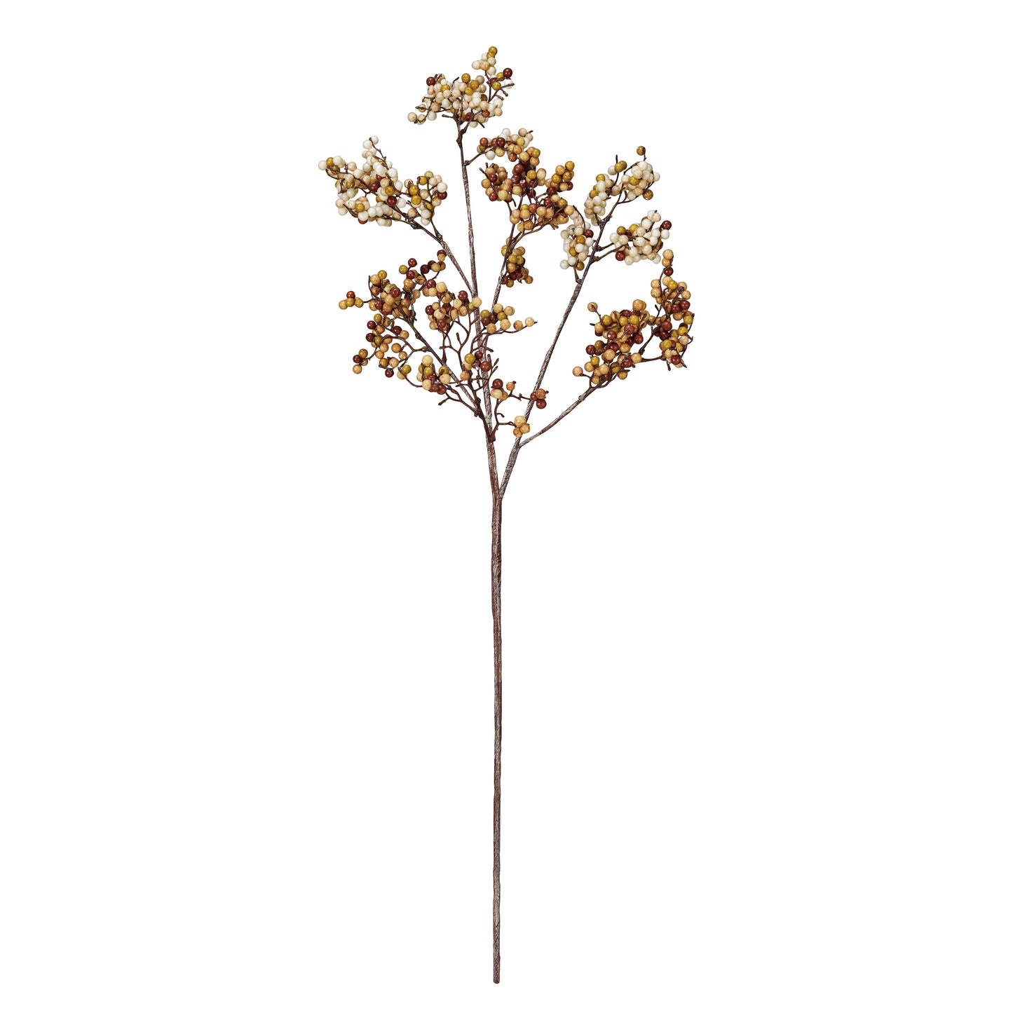 38" Faux Berry Stem; Cream & Tan Color